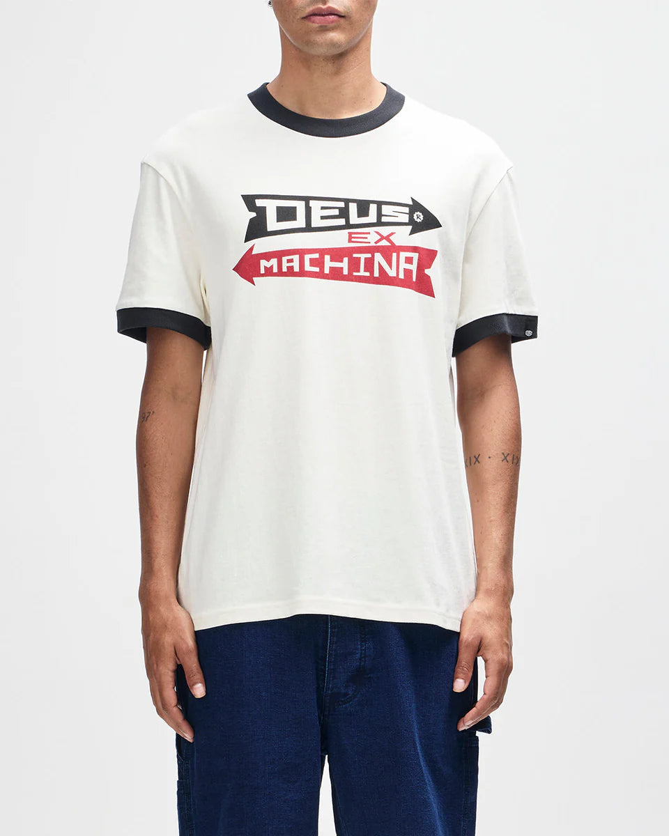 DEUS EX MACHINA ARROWS RINGER TEE - PRISTINE WHITE
