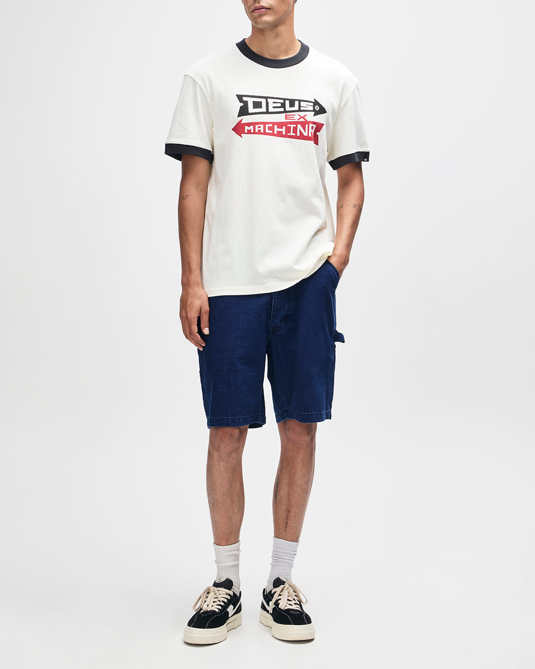 DEUS EX MACHINA Arrows Ringer Tee - Pristine White