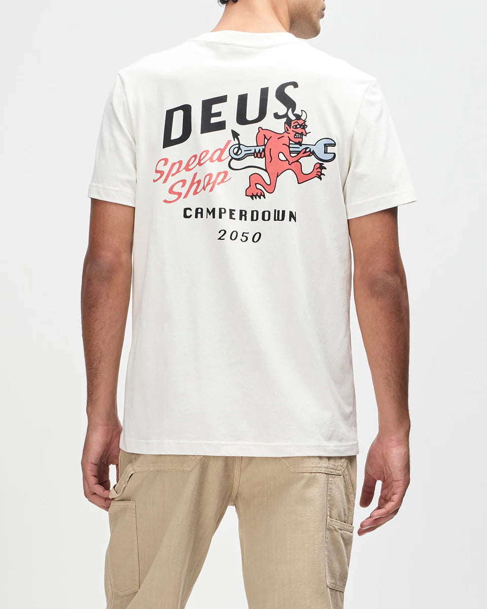 DEUS EX MACHINA DOGLEG TEE - DIRTY WHITE