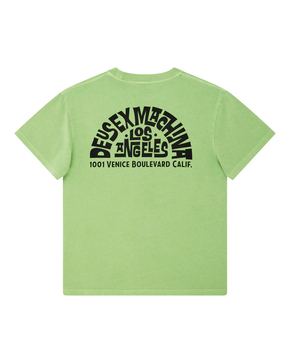 DEUS EX MACHINA LOS ANGELES ADDRESS TEE - PARROT GREEN