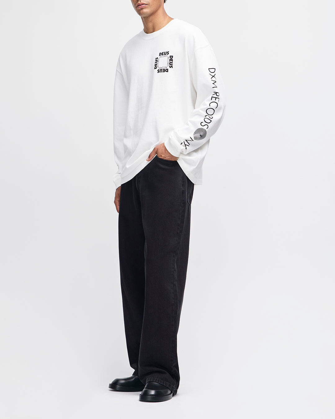 DEUS EX MACHINA DEFACTO LS TEE - VINTAGE WHITE