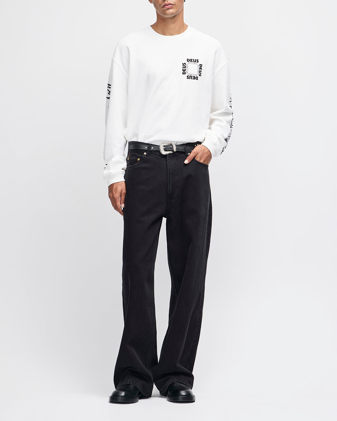 DEUS EX MACHINA DEFACTO LS TEE - VINTAGE WHITE
