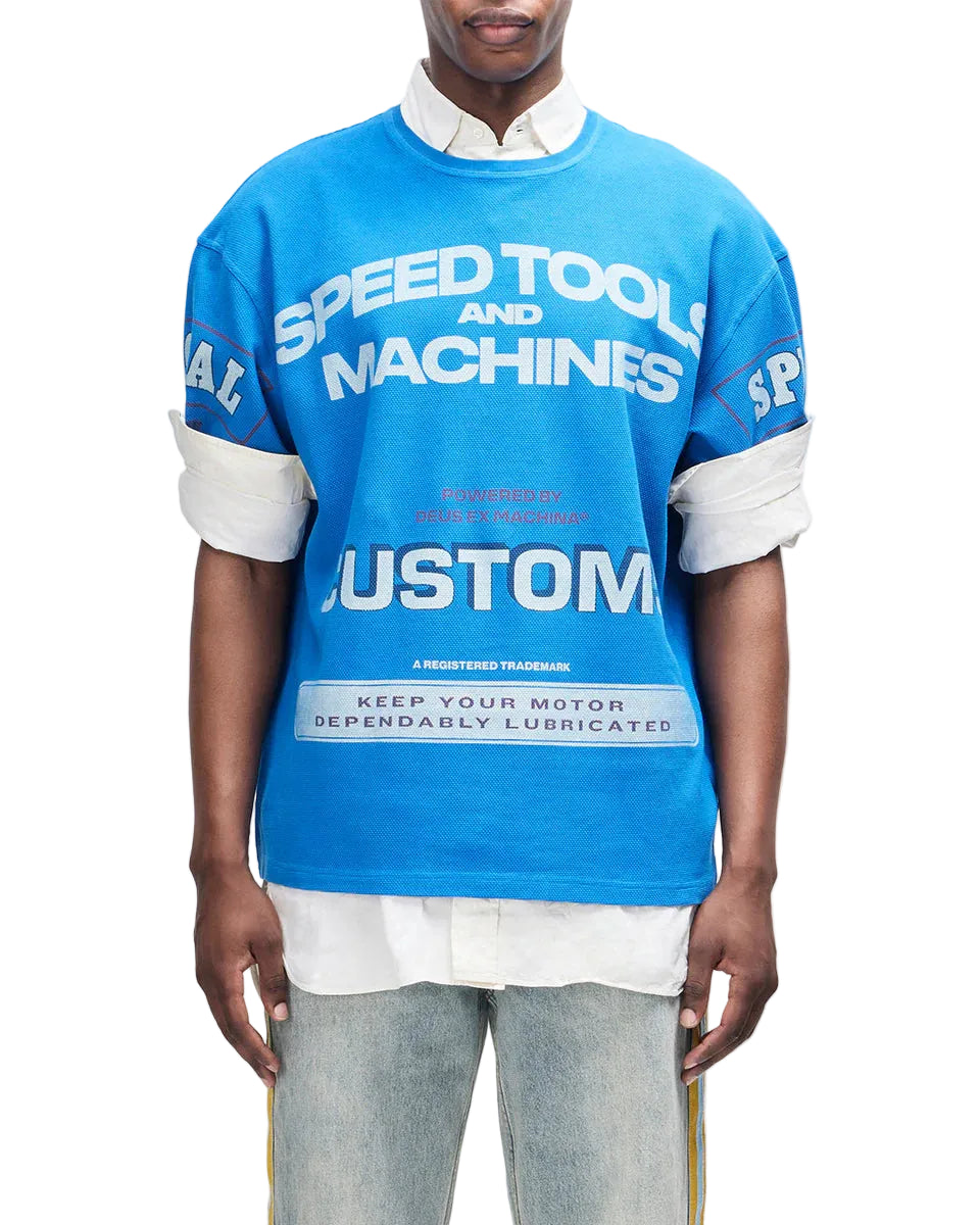 DEUS EX MACHINA FLOHMARKT OVERSIZED TEE - DAPHNE BLUE