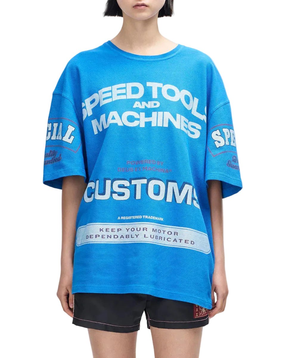 DEUS EX MACHINA FLOHMARKT OVERSIZED TEE - DAPHNE BLUE