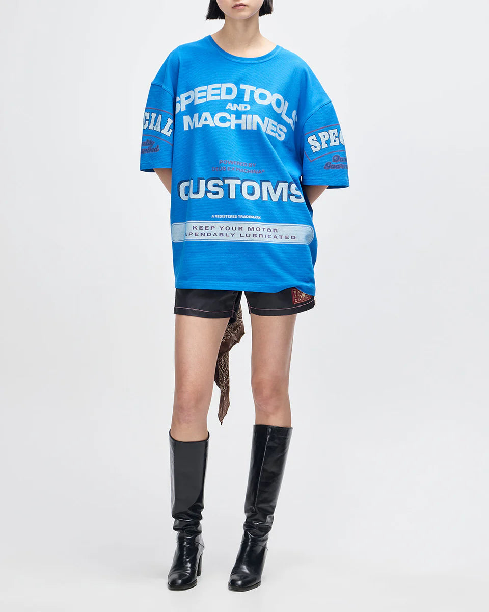 DEUS EX MACHINA FLOHMARKT OVERSIZED TEE - DAPHNE BLUE