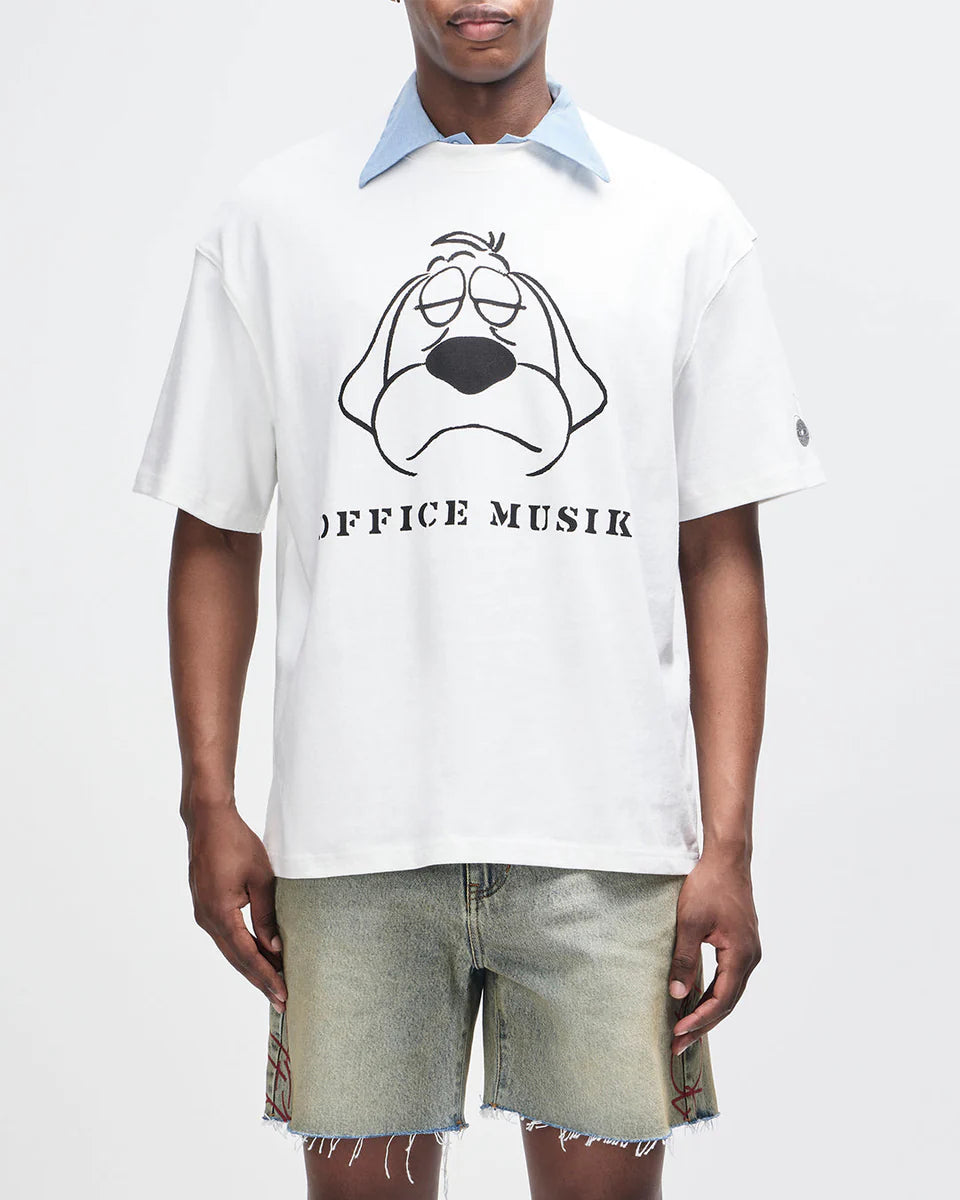 DEUS EX MACHINA OFFICE MUSIQUE TEE - VINTAGE WHITE