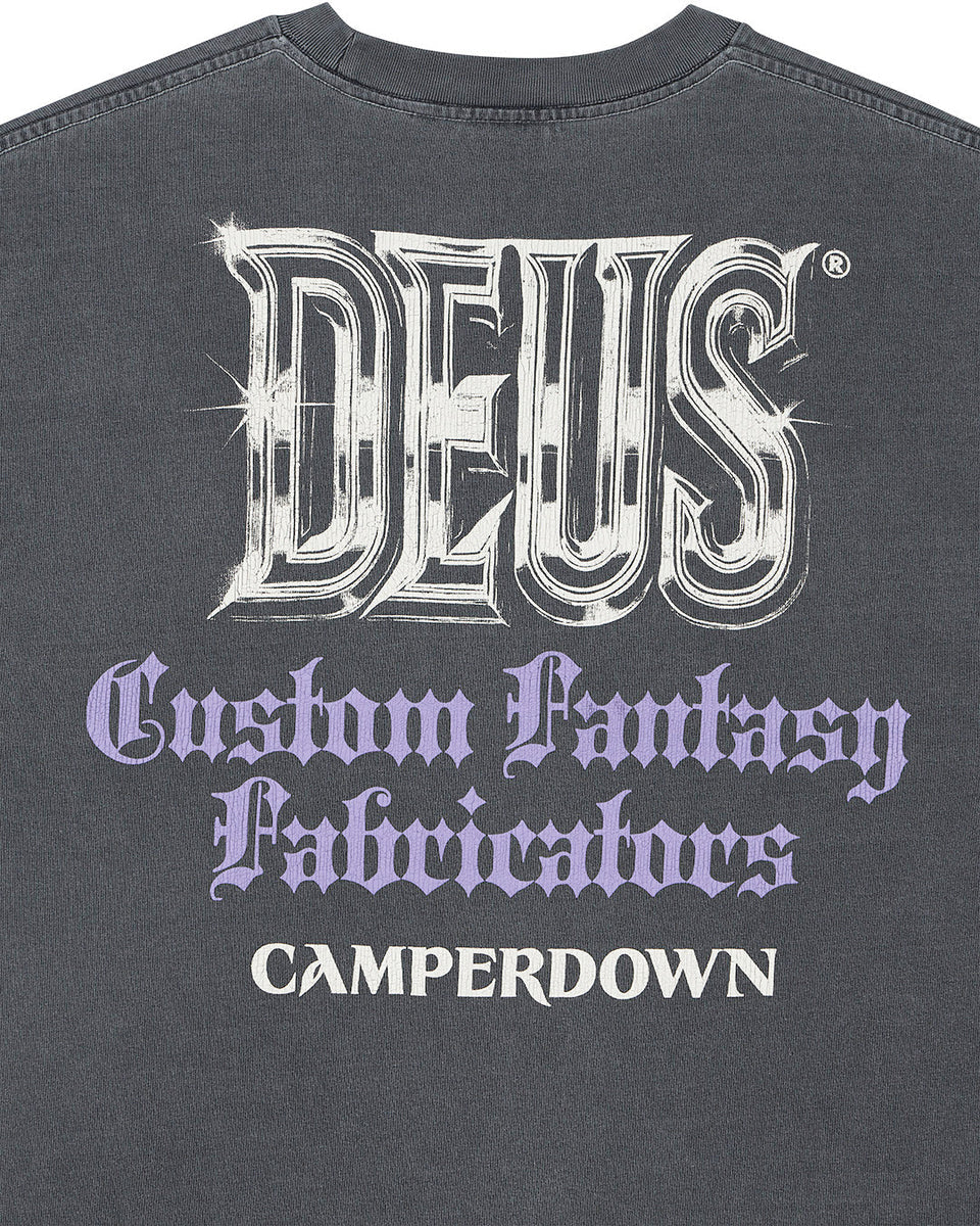 DEUS EX MACHINA METAL FABRICATOR TEE - ANTHRACITE