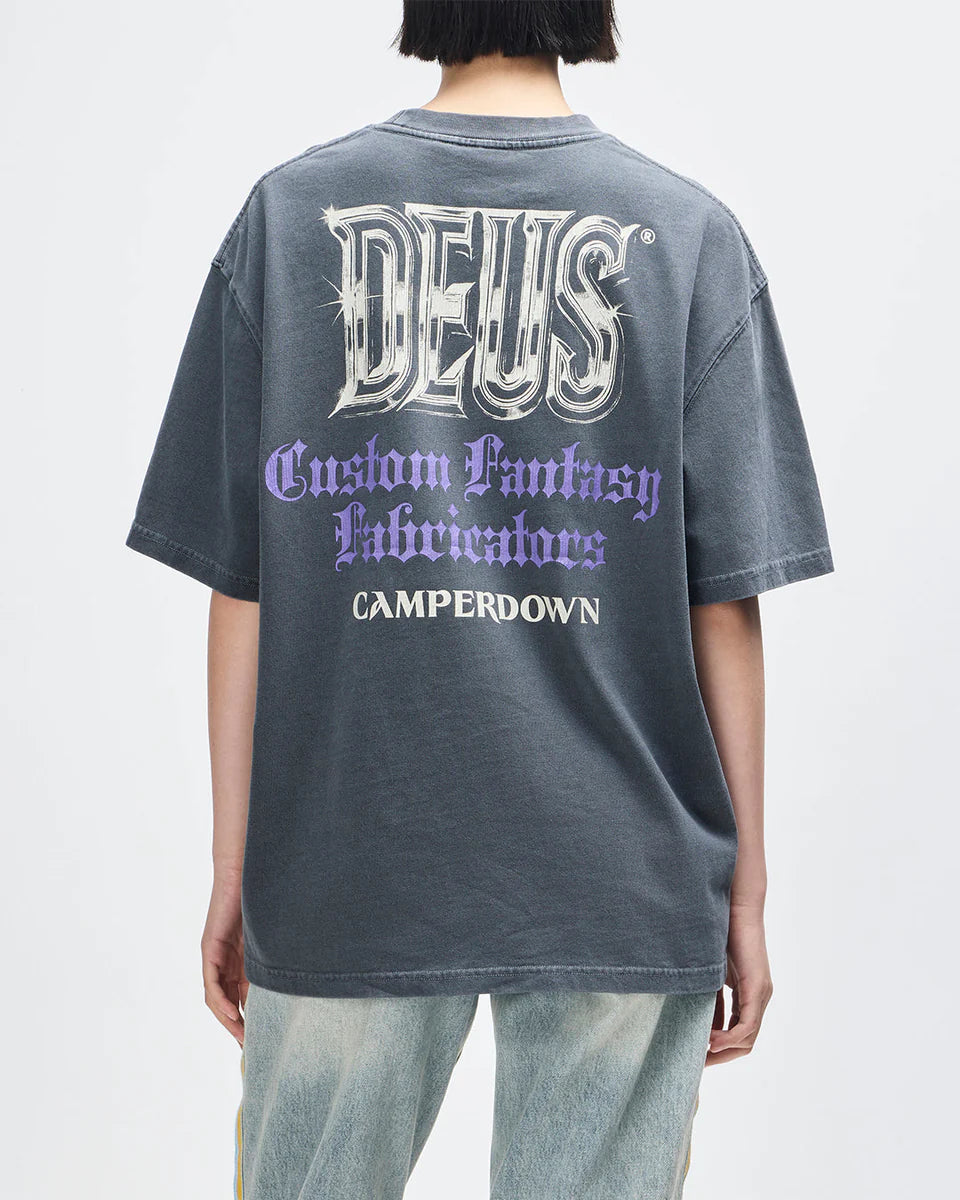 DEUS EX MACHINA METAL FABRICATOR TEE - ANTHRACITE