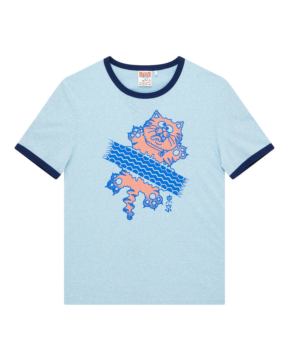 DEUS EX MACHINA FLAT OUT TEE - STRONG BLUE