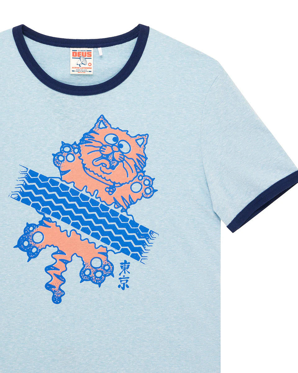 DEUS EX MACHINA FLAT OUT TEE - STRONG BLUE