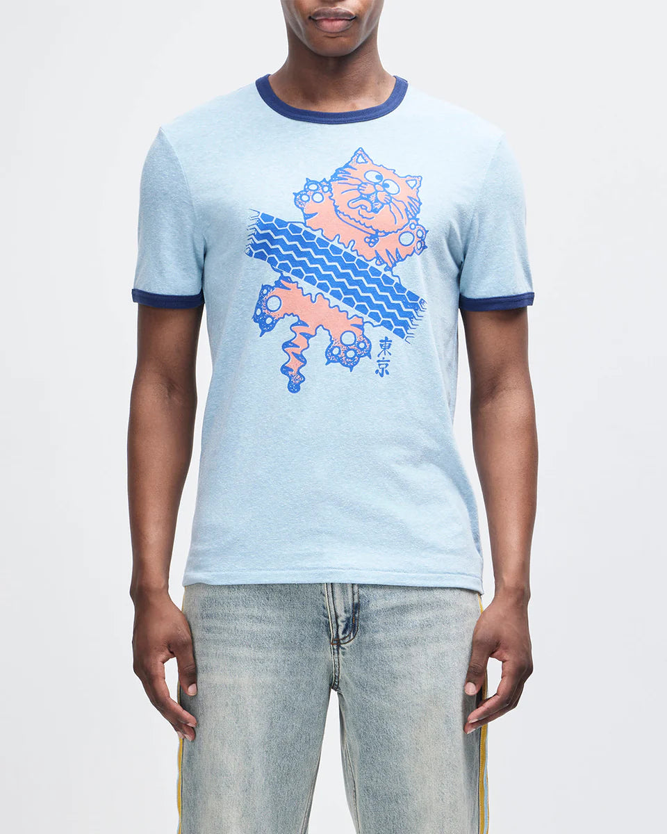 DEUS EX MACHINA FLAT OUT TEE - STRONG BLUE
