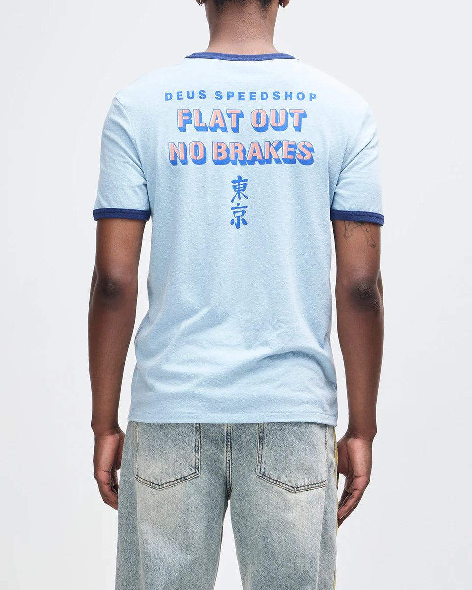 DEUS EX MACHINA FLAT OUT TEE - STRONG BLUE