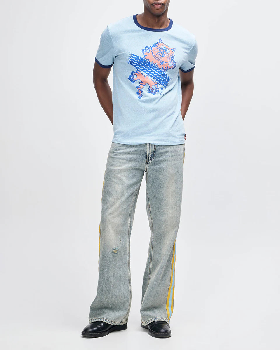 DEUS EX MACHINA FLAT OUT TEE - STRONG BLUE