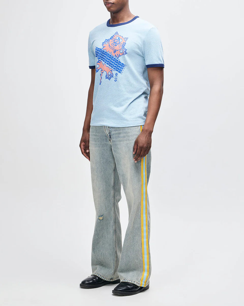 DEUS EX MACHINA FLAT OUT TEE - STRONG BLUE