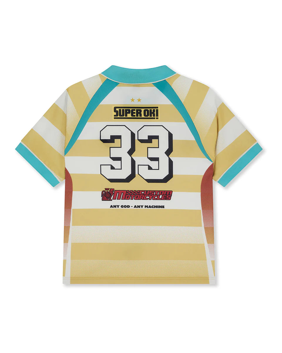 DEUS EX MACHINA STRIPE SS MOTO JERSEY - YELLOW