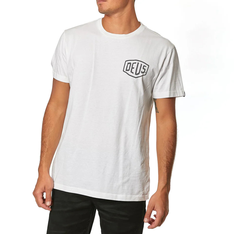 Deus Wx Machina Venice Address Tee — White — front view