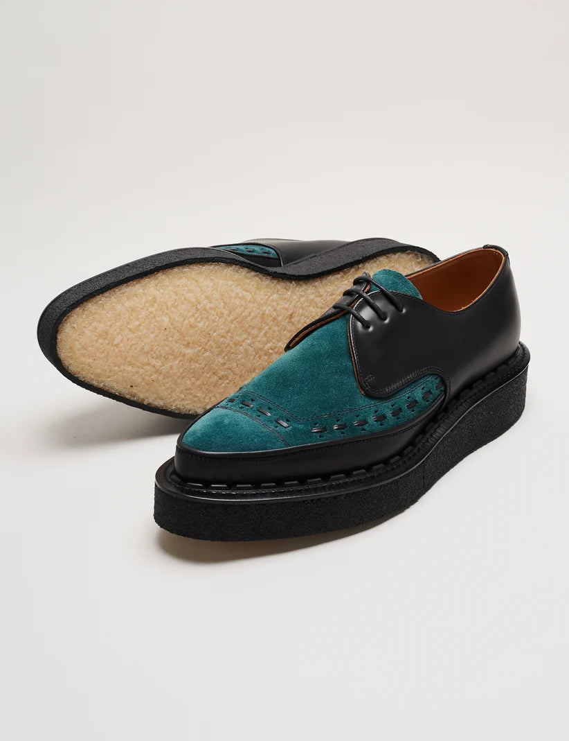 GEORGE COX DIANO - BLACK/PETROL SUEDE