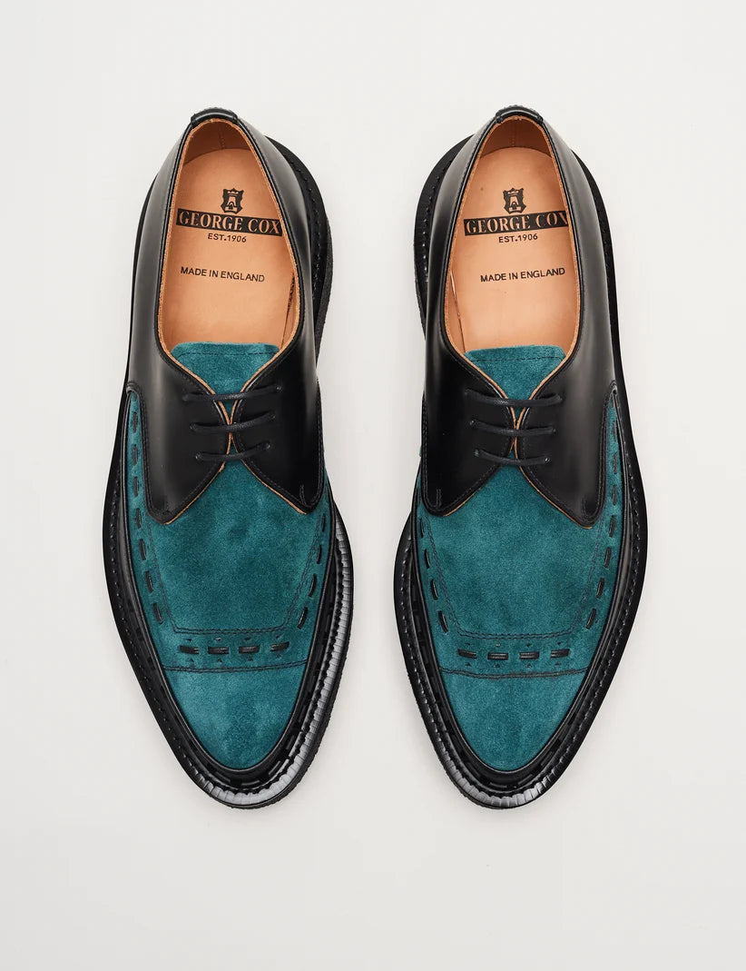 GEORGE COX DIANO - BLACK/PETROL SUEDE