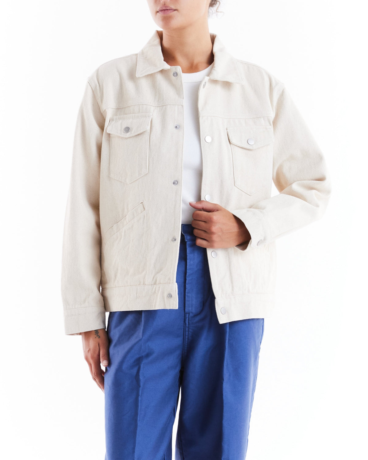 September Denim Jacket - Natural|Model