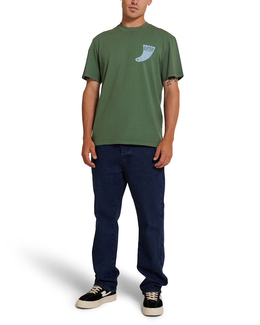 DEUS EX MACHINA SINGLE FIN TEE - HILLSIDE GREEN