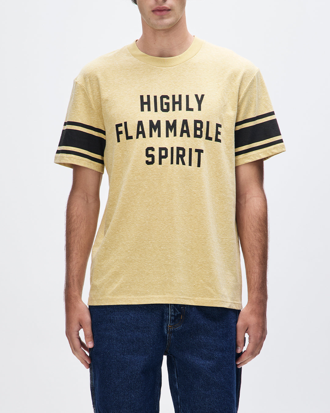 flammable-tee-mimosa-gold|Model