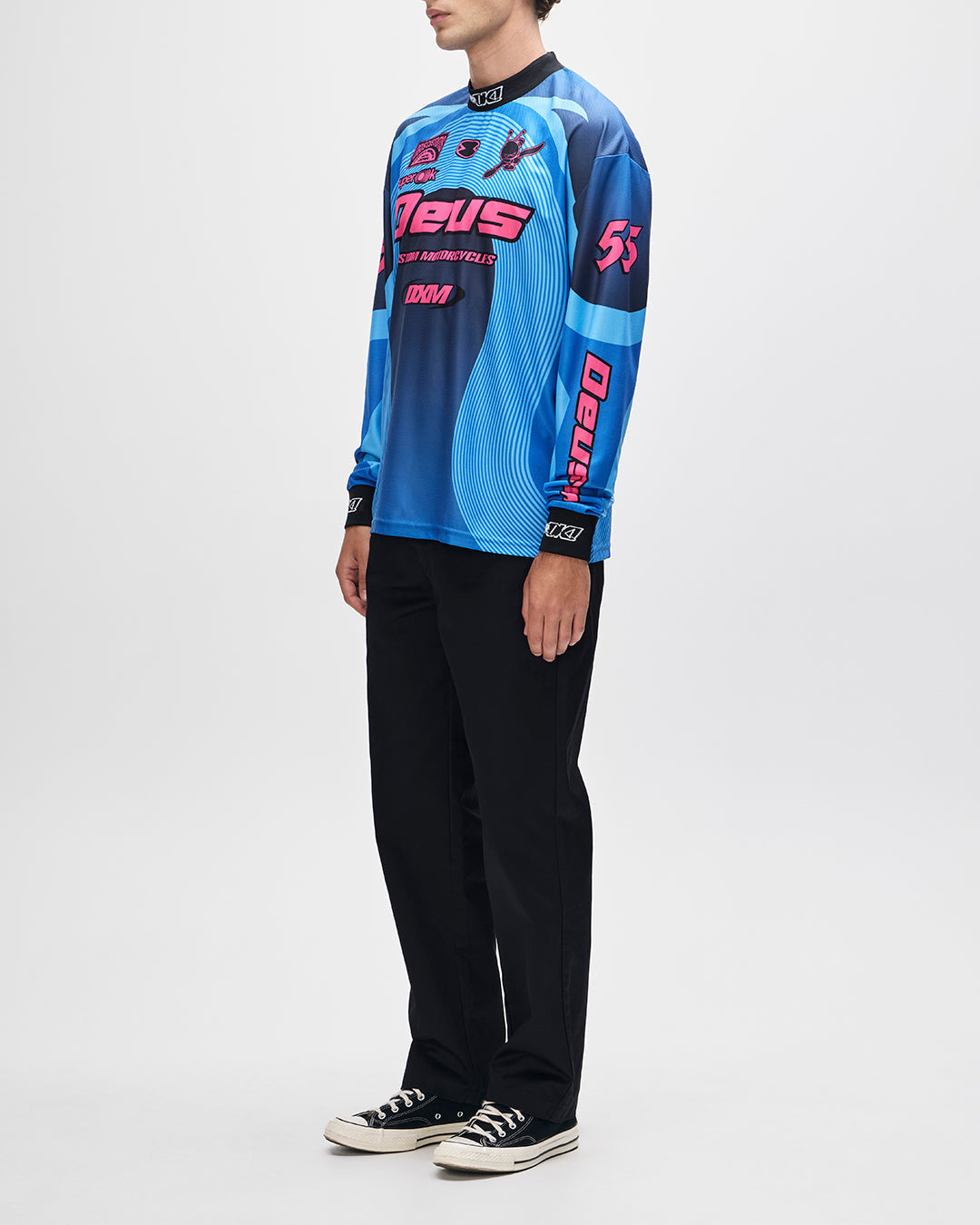DEUS EX MACHINA PLEDGE MOTO JERSEY - ELECTRIC BLUE