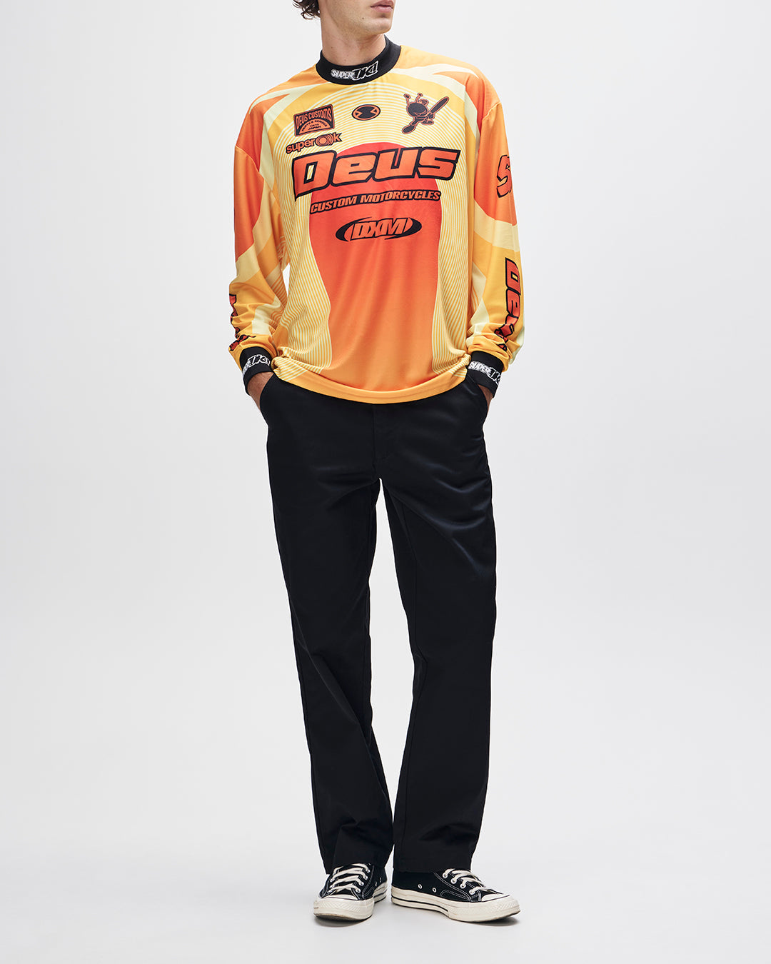 DEUS EX MACHINA PLEDGE MOTO JERSEY - SUNRISE ORANGE