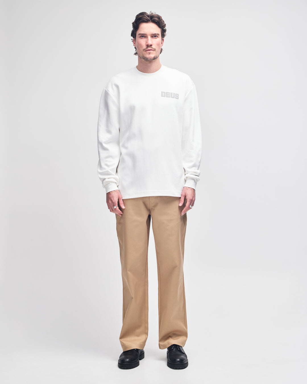 DEUS EX MACHINA BE FIRST LS TEE - VINTAGE WHITE