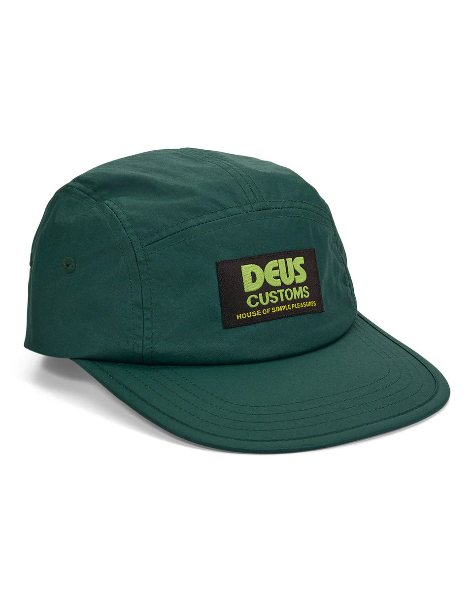 Deus Ex Machina Clement 5 Panel Cap — Hunter Green — front view