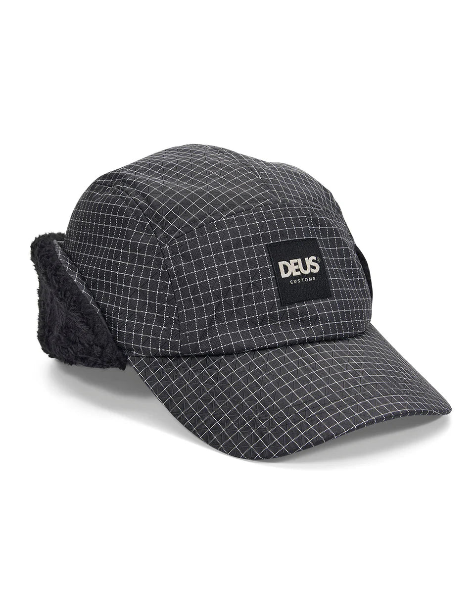 Deus Early Hours 5 Panel Cap — Black — front view