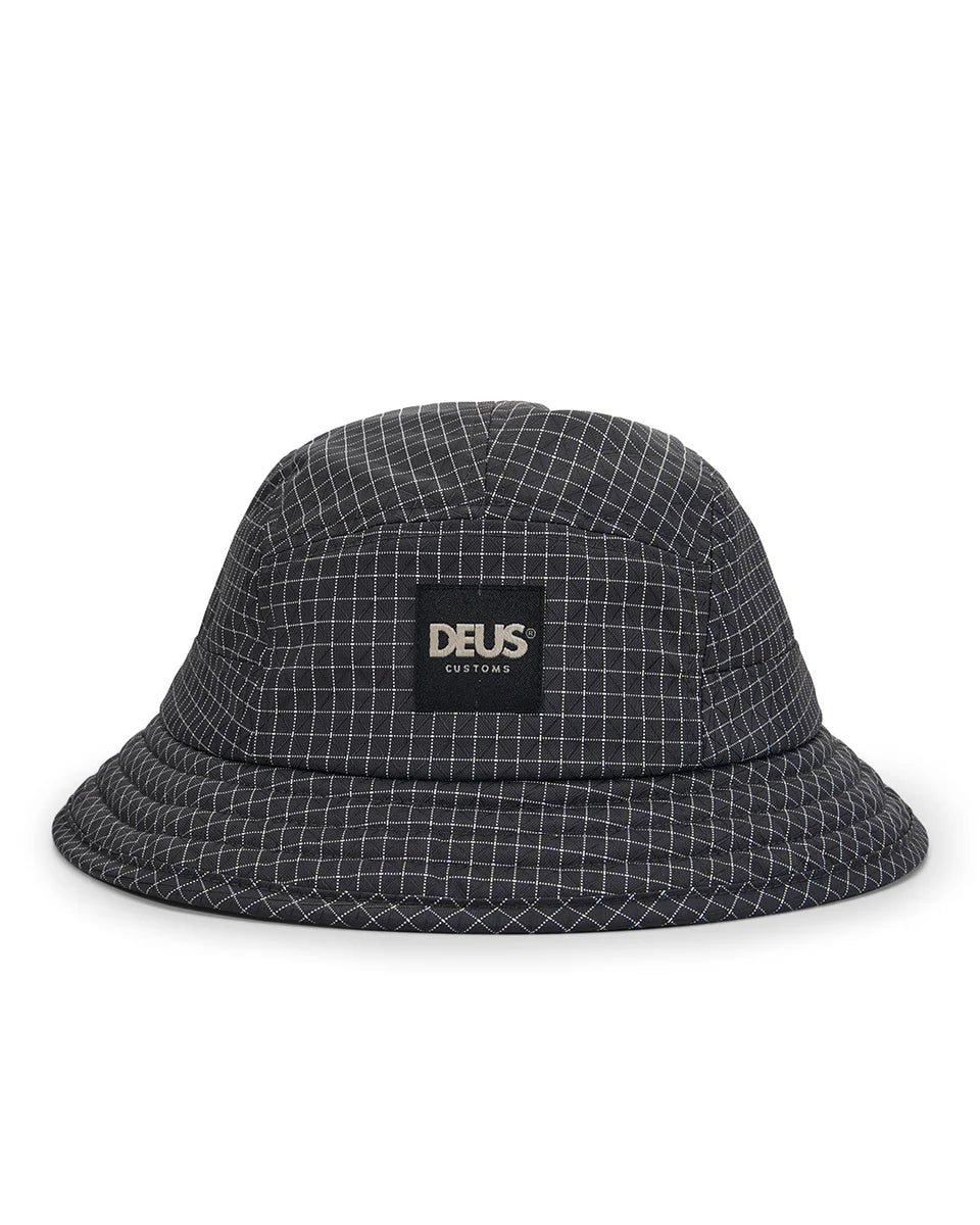 Deus Detours Bucket Hat — Black — front view