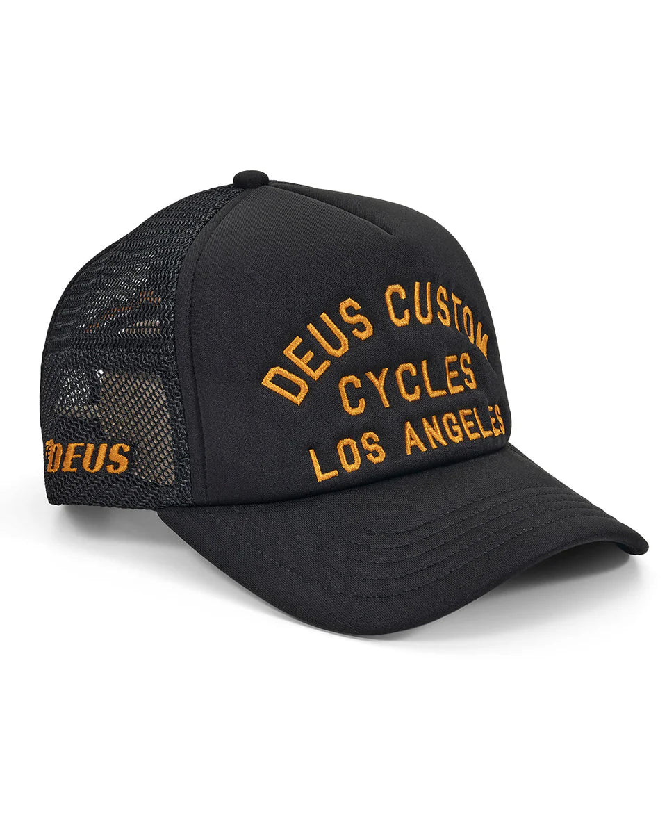 Deus Citadel Trucker — Black — front view
