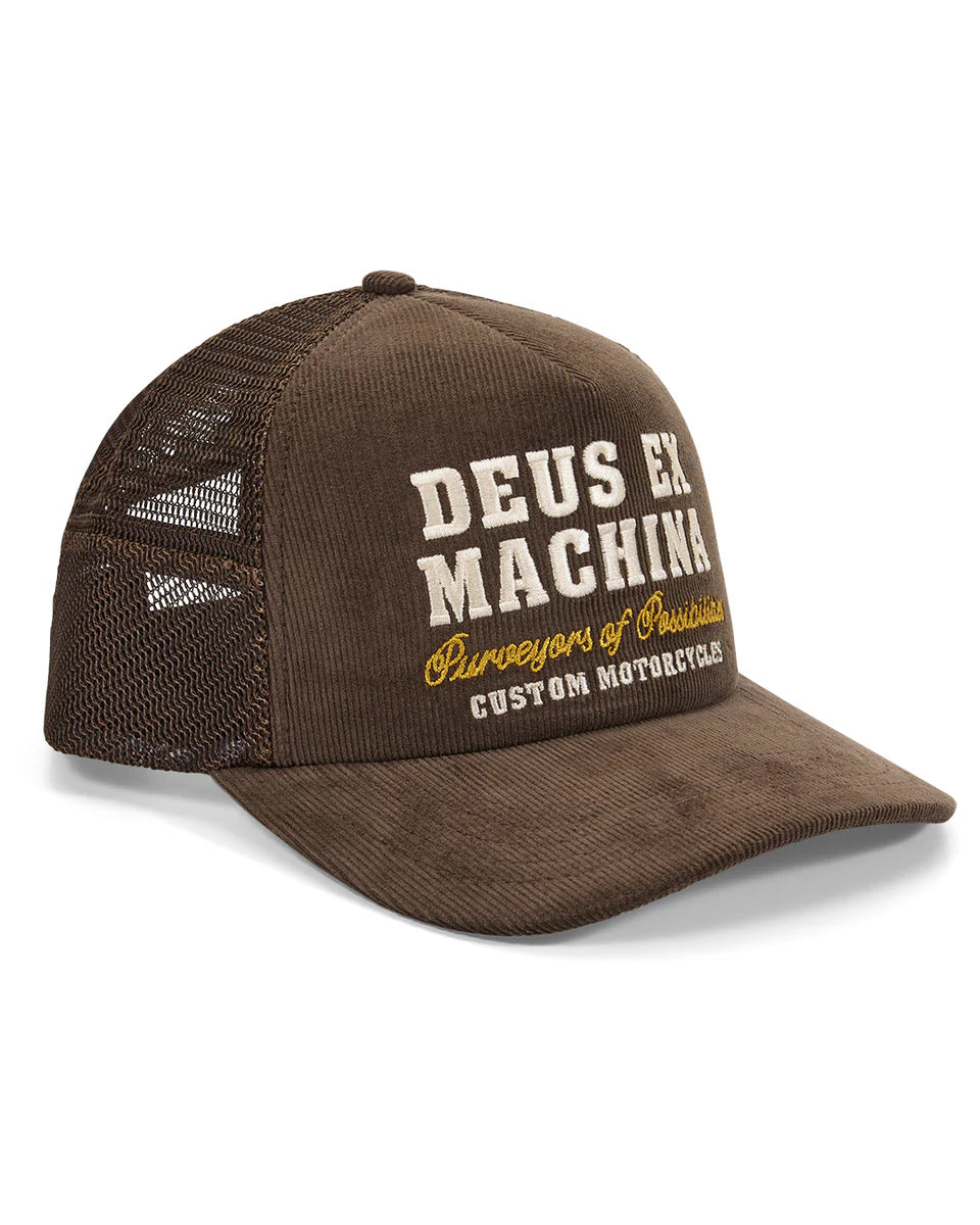 Deus Gumshoe Cord Trucker — Potting Brown — front view