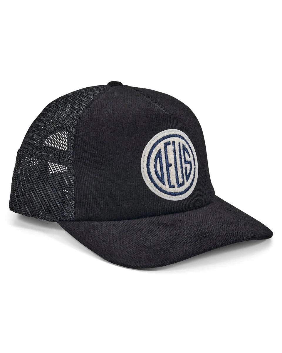 Deus Pill Cord Trucker — Black — front view