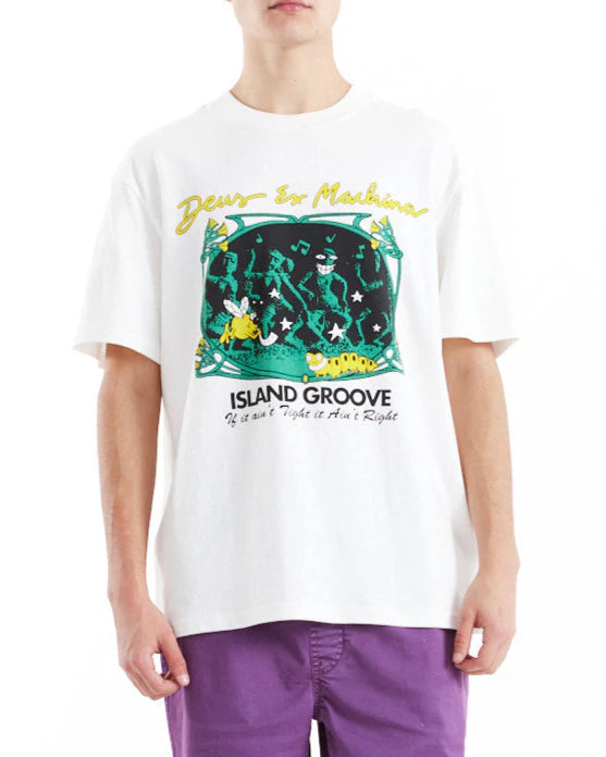 DEUS EX MACHINA ISLAND GROOVE TEE - VINTAGE WHITE