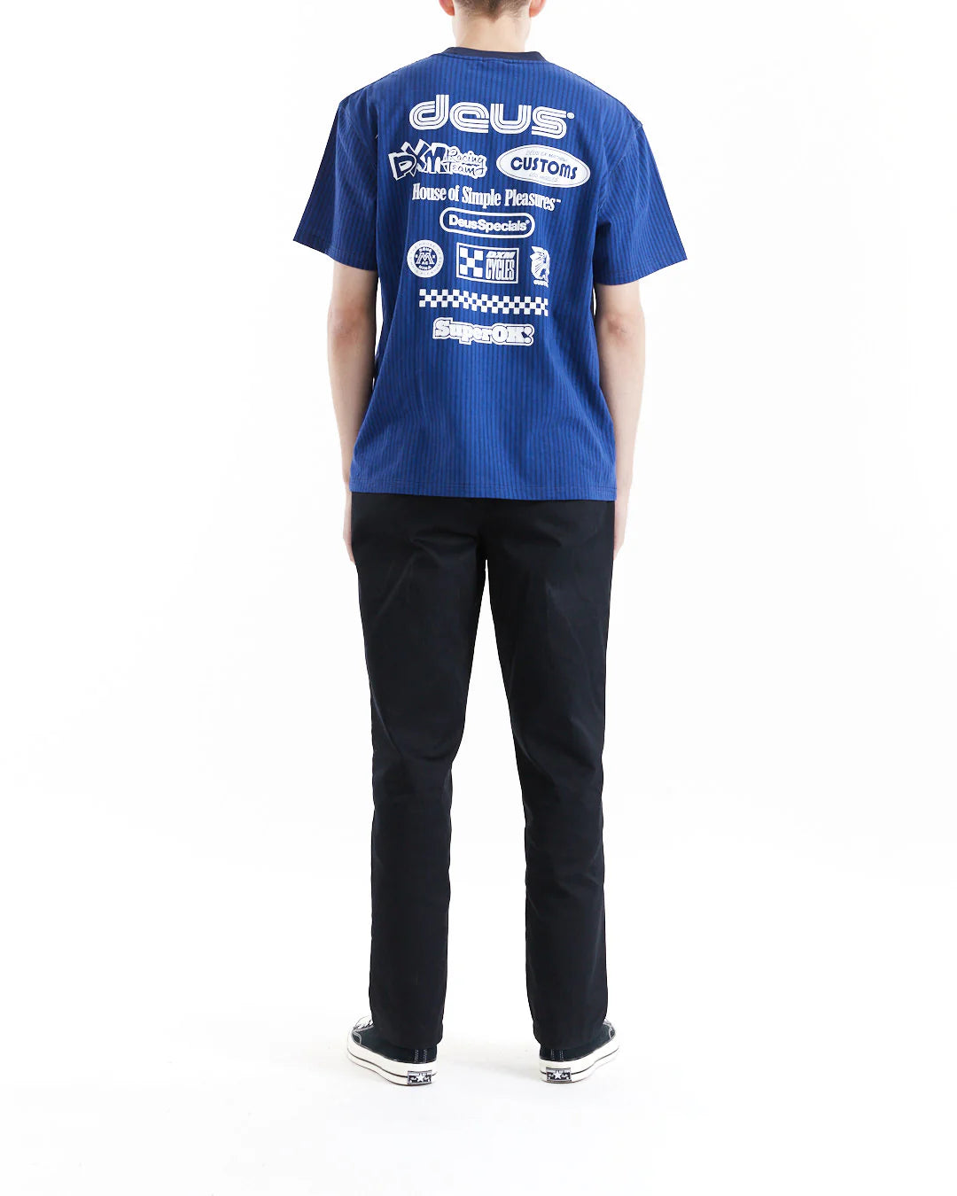 DEUS EX MACHINA SPLIT LANE TEE - ESTATE BLUE
