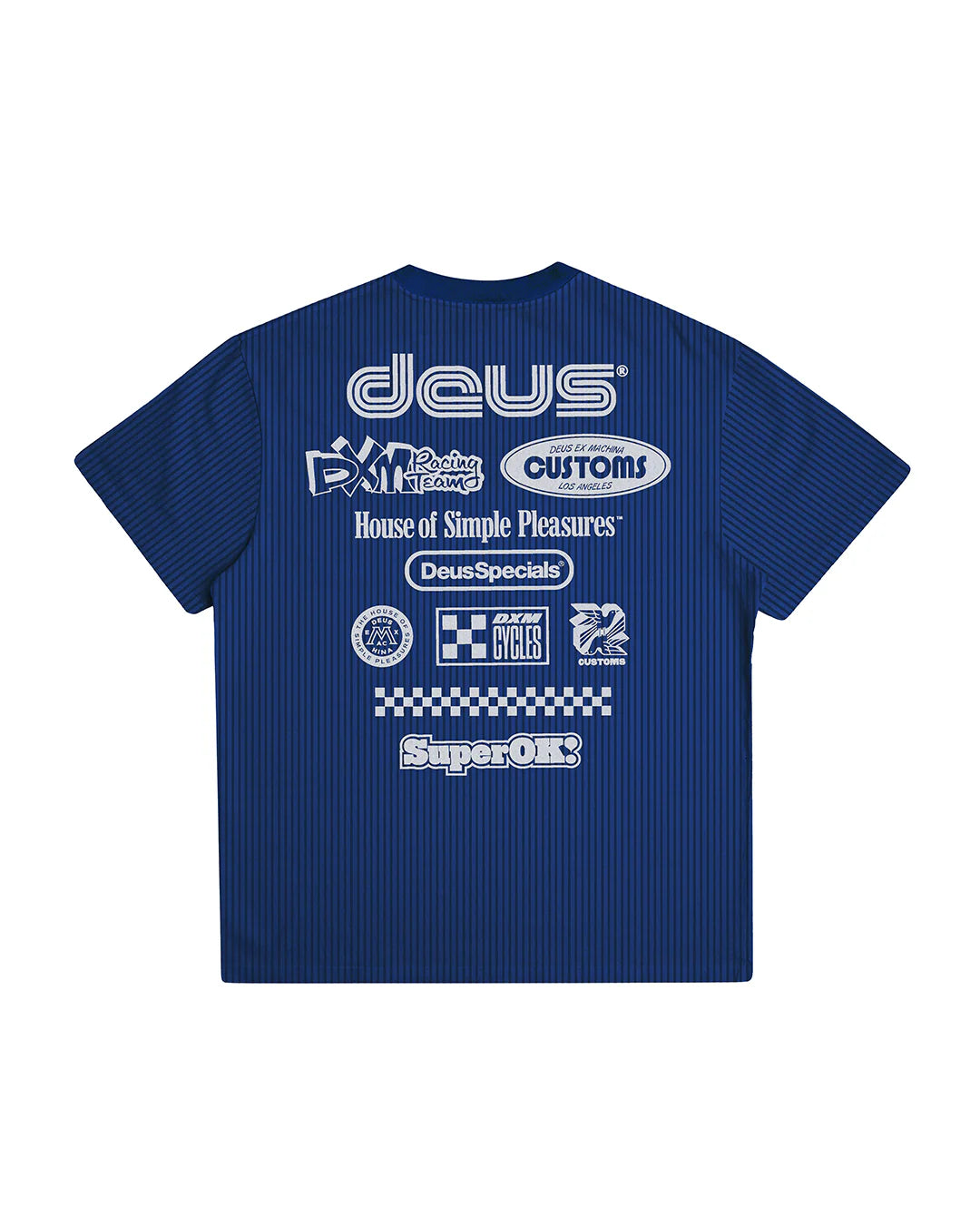 DEUS EX MACHINA SPLIT LANE TEE - ESTATE BLUE