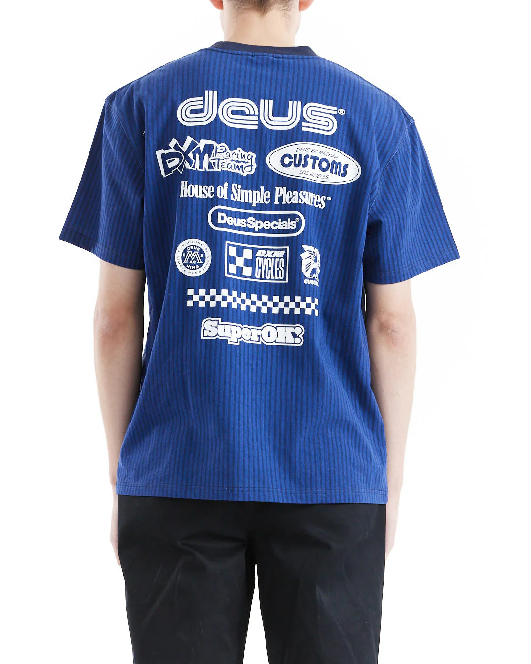 DEUS EX MACHINA SPLIT LANE TEE - ESTATE BLUE