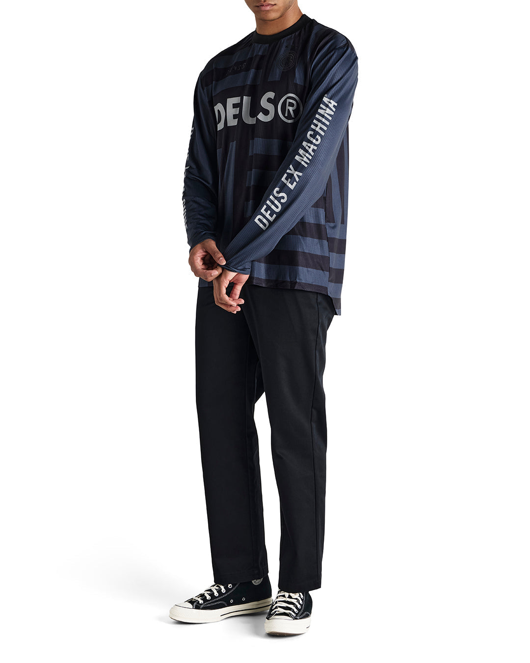 DEUS EX MACHINA BLACKOUT MOTO JERSEY - BLACK