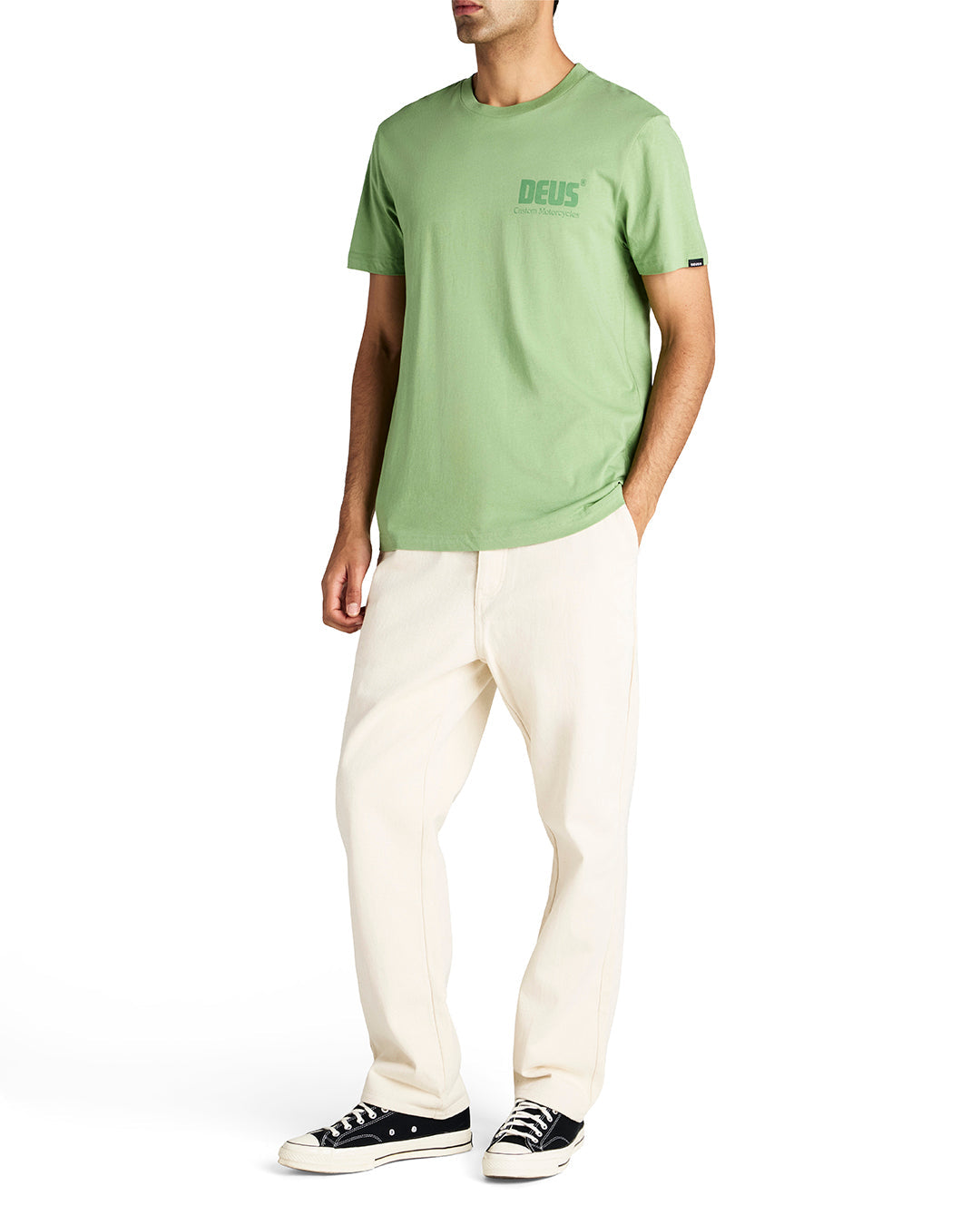DEUS EX MACHINA DROP DOWN TEE - TENDRIL GREEN