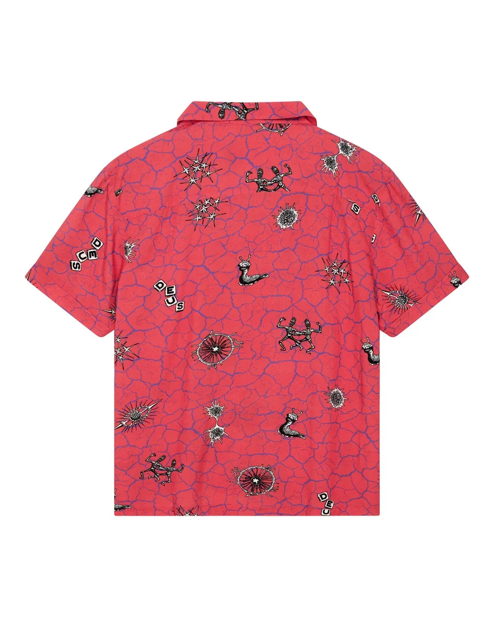 DEUS EX MACHINA VIBRANT VIRUS SHIRT STRAWBERRY