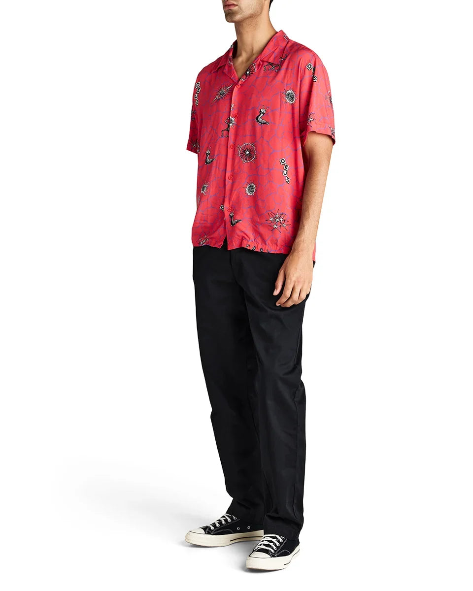 DEUS EX MACHINA VIBRANT VIRUS SHIRT STRAWBERRY