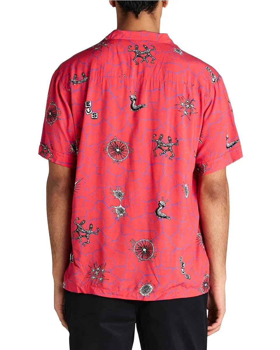 DEUS EX MACHINA VIBRANT VIRUS SHIRT STRAWBERRY