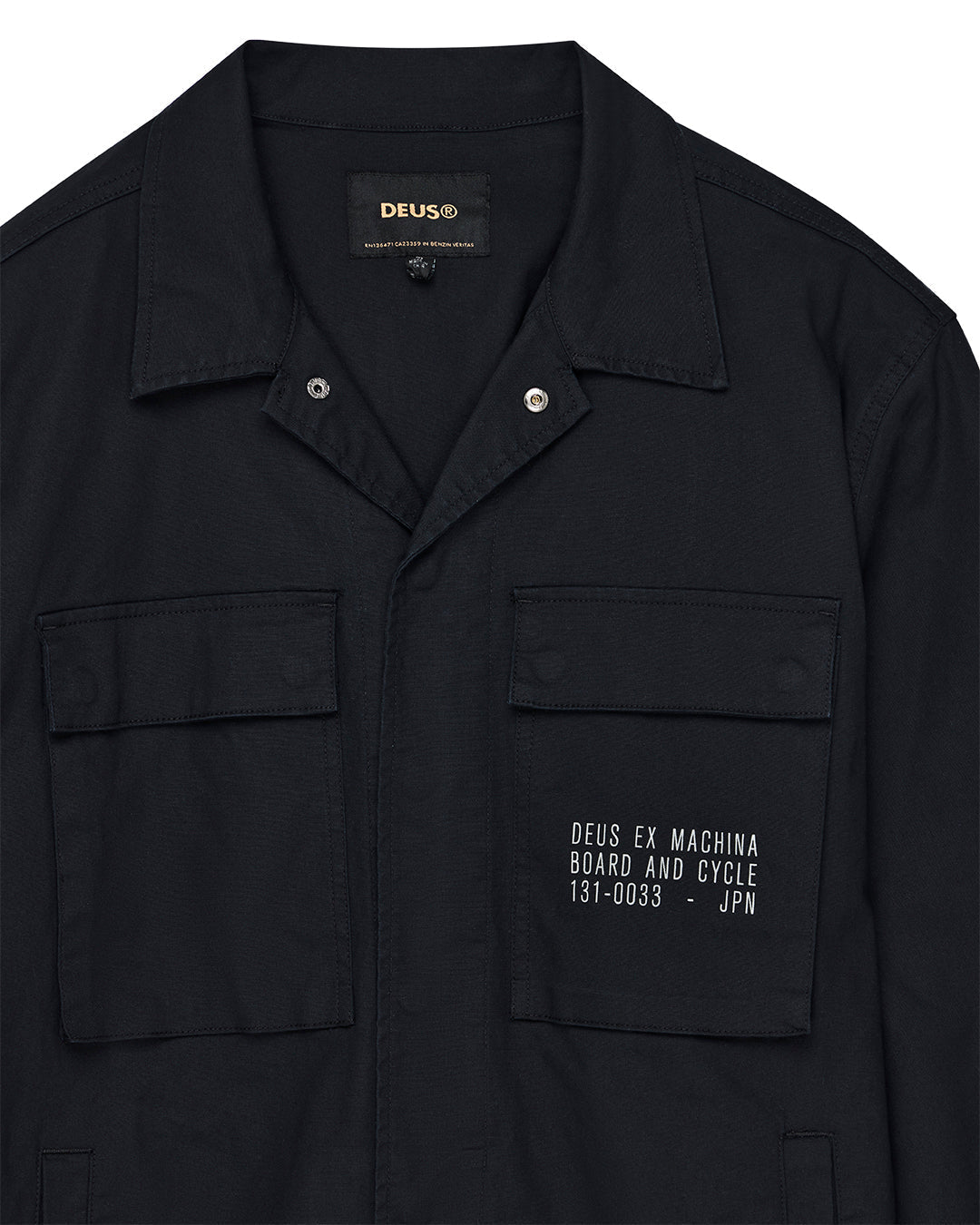DEUS EX MACHINA TOMMY POPLIN SURF SHIRT - BLACK