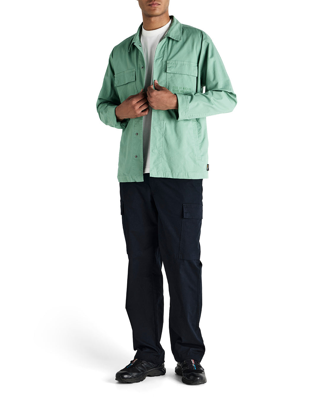 DEUS EX MACHINA TOMMY POPLIN SURF SHIRT - SHALE GREEN