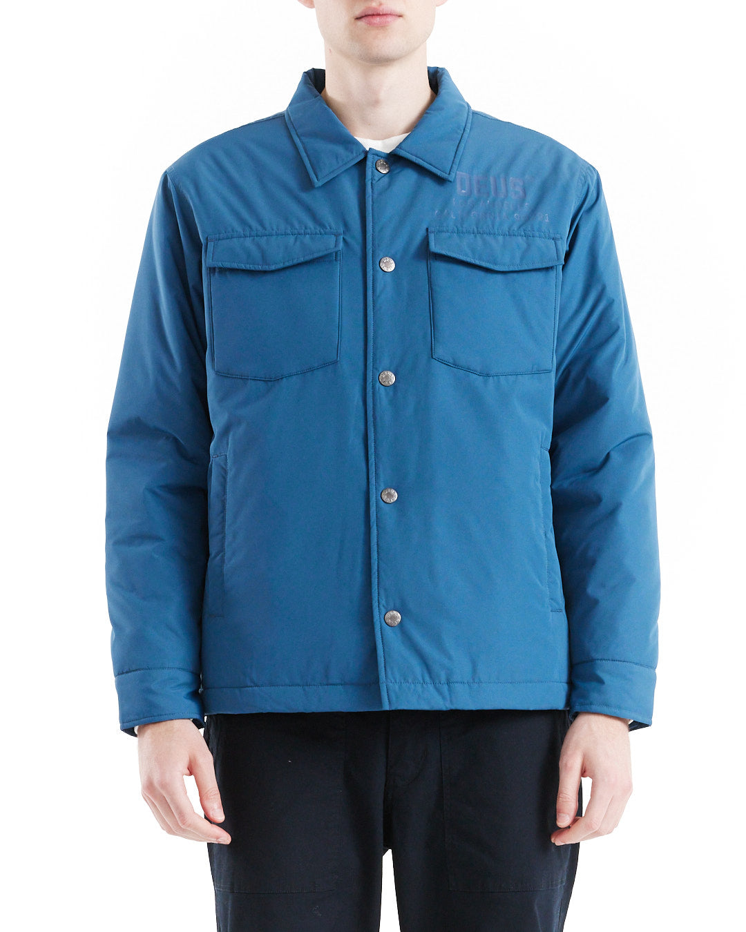 monty-padded-overshirt-legion-blue|Model