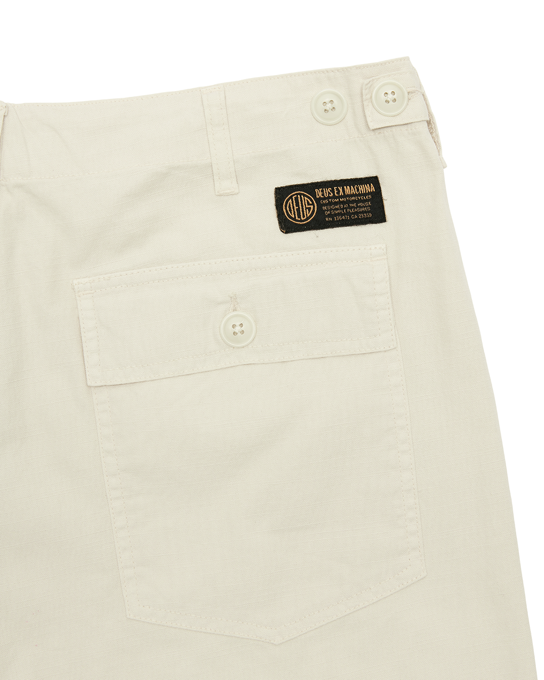 DEUS EX MACHINA POPLIN HARRIS FATIGUE SHORT - DIRTY WHITE