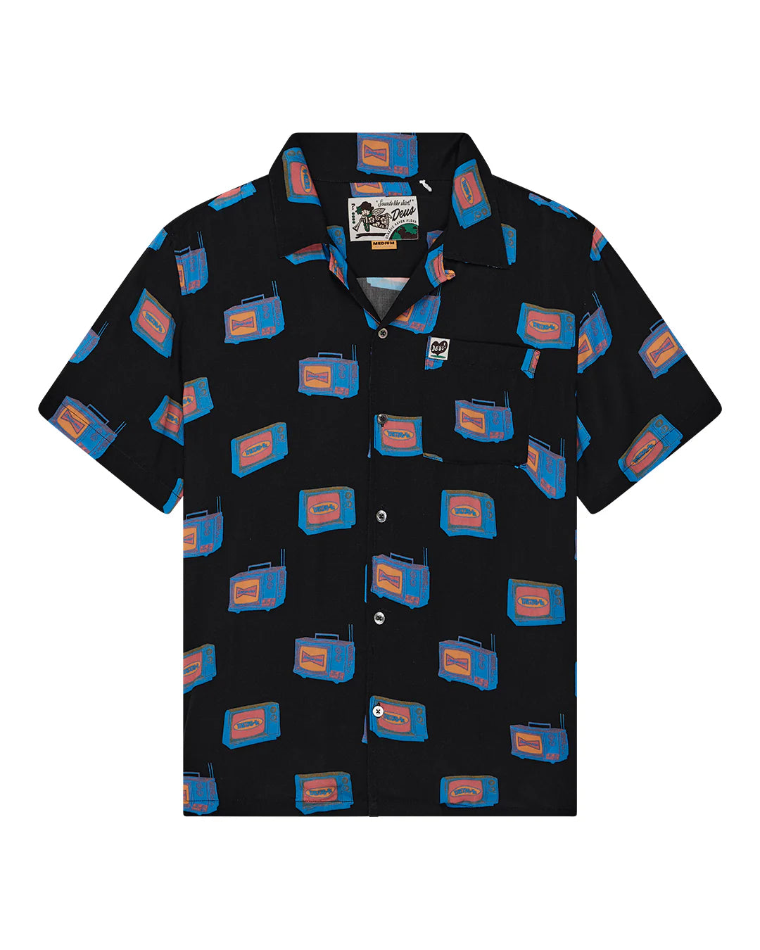 DEUS EX MACHINA TV PARTY SHIRT - BLACK