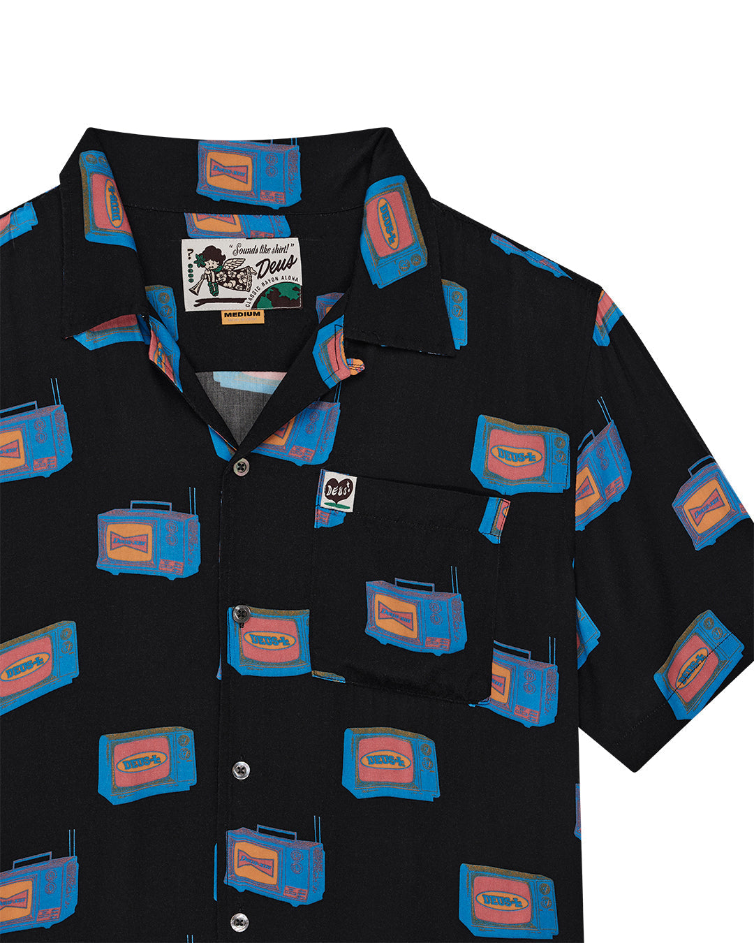 DEUS EX MACHINA TV PARTY SHIRT - BLACK