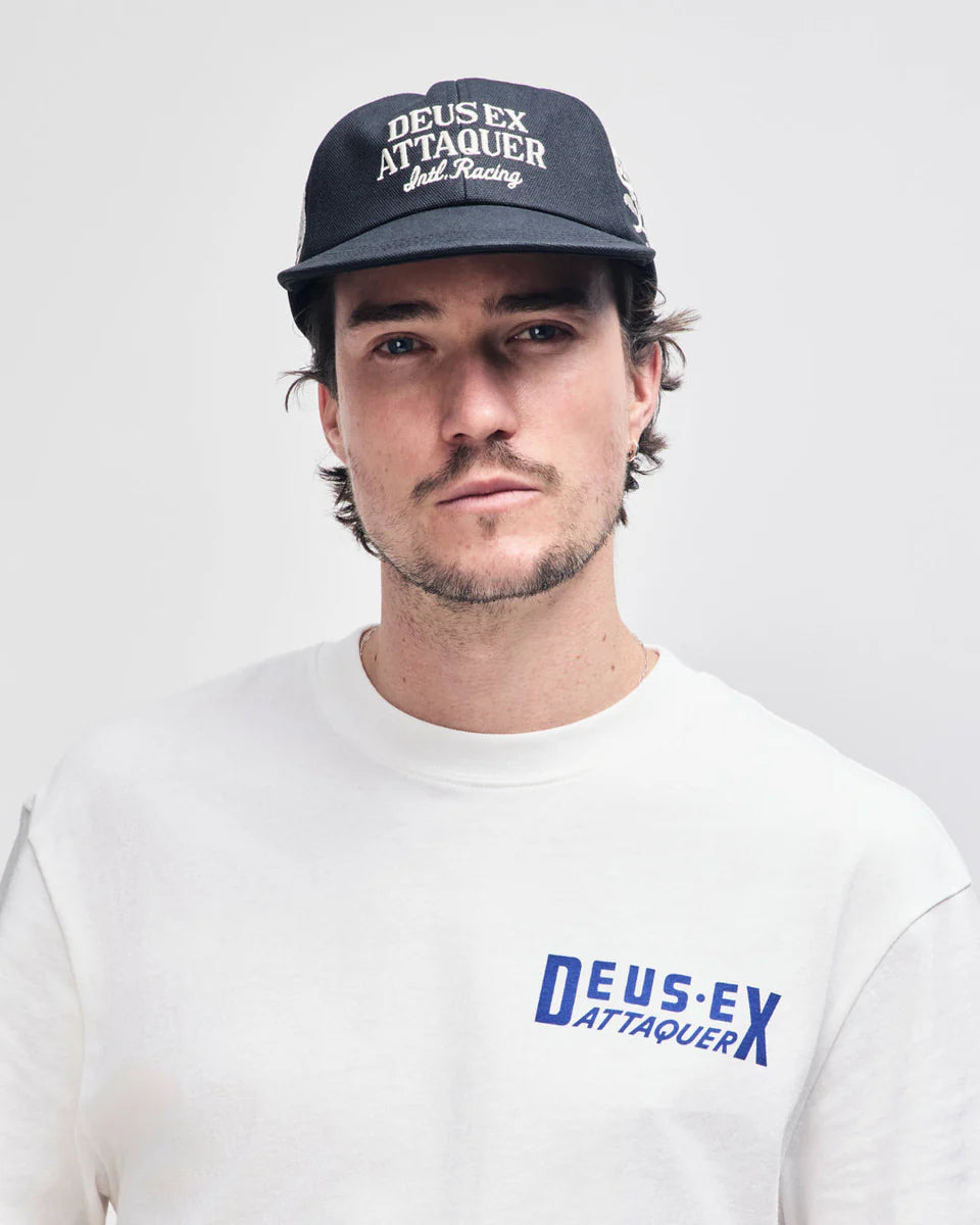 DEUS EX MACHINA ATTAQUER WRECKLESS CANVAS CAP - BLACK